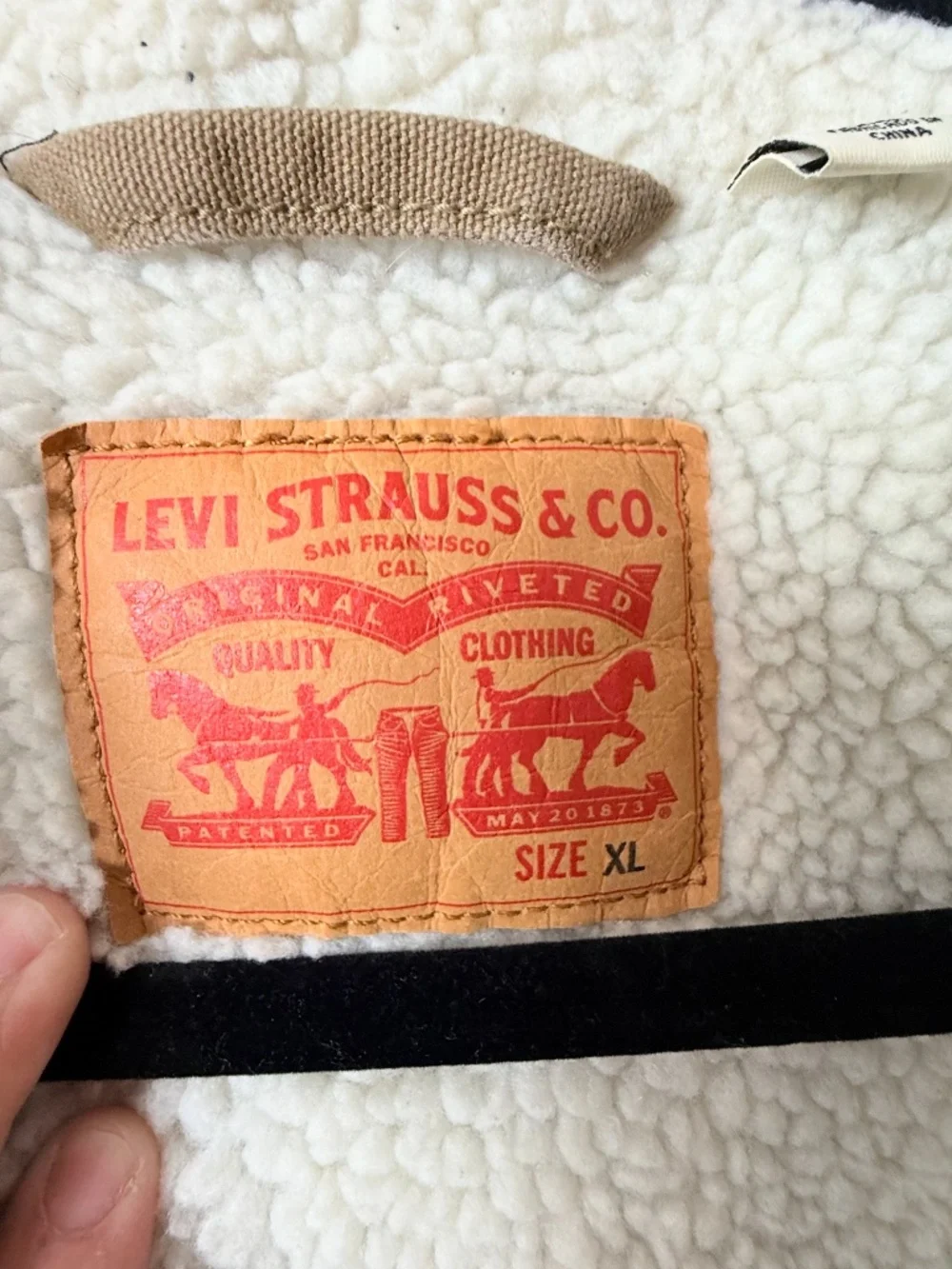 Levi's Brown Denim Sherpa Outdoor Jacket Coat Men's Size XL Trucker Winter